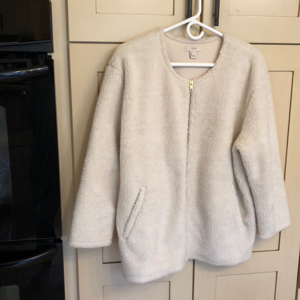 J.Crew Sherpa jacket in cream size M